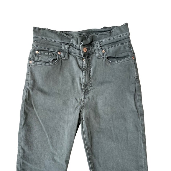 7 For All Mankind Women’s Green Denim High Waisted Skinny Jeans - Picture 3 of 9